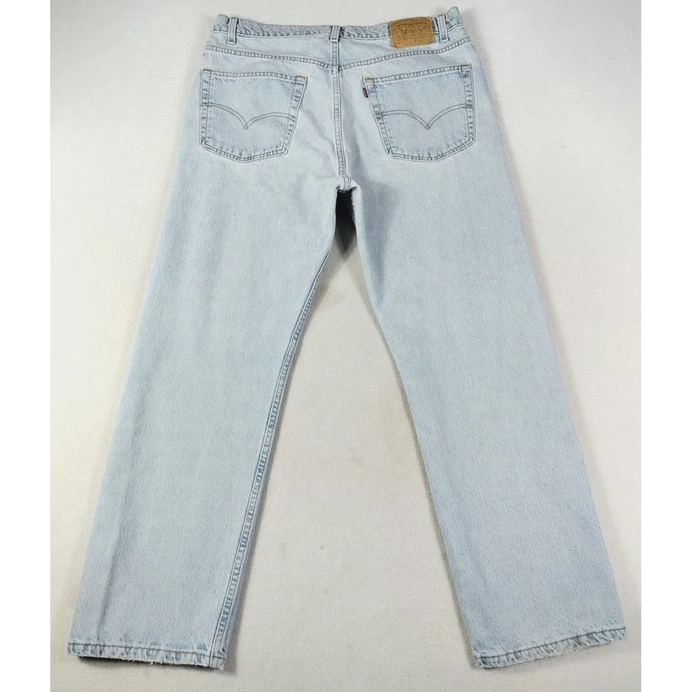 Vintage Levis 505 Jeans‎ Mens 40x30 Light Wash Blue Straight Leg USA Denim